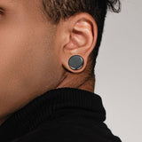 Pair Hematite  Natural Stone Double Flared Plugs