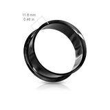 Pair Big Gauge Titanium IP Double Flared Tunnel Ear Plugs Tp To 2"