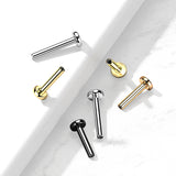 Titanium Internally Threaded 3mm Flat Back Labret Post