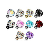 10 Pc Value Pack CZ Prong Set Top For Dermal Lip Eyebrow 16G