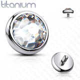 Implant Titanium Flat CZ Dermal Anchor Top 16G