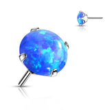 Titanium Threadless Push In Prong Opal Top