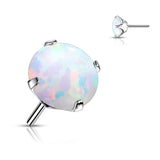 Titanium Threadless Push In Prong Opal Top