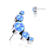 Titanium Threadless Push In 5 Opal Set Replacement Top Belly Lip