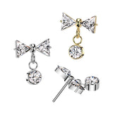 Titanium Threadless Push In Bowtie Top For Lip Cartilage Helix Belly