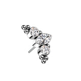 Titanium Threadless Push In Marquise CZ Replacement Top Belly Lip