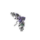 Titanium Threadless Push In Marquise CZ Replacement Top Belly Lip