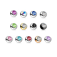 10 Pc Externally Threaded Press Fit Gem Ball For Lip Tongue Eyebrow