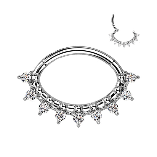 High Quality Precision Oval HInged Segment Ring With Facing CZ