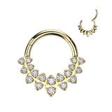 High Quality Precision  CZ Marquise Shaped Fan Hinged Segment Ring