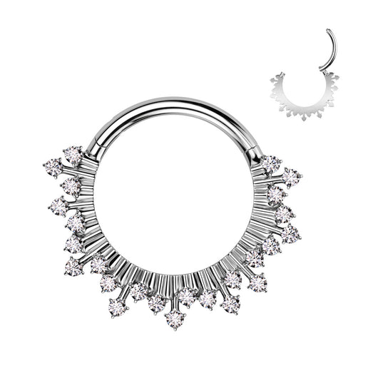 High Quality Precision CZ Fan Hinged Segment Ring Daith Septum
