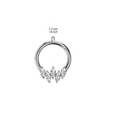 High Quality Precision 5 Marquise CZ Hinged Segment Ring Daith Septum