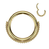 Precision Beaded Ball Line Hinged Segment Hoop Braided Rings