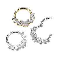 Precision CZ Butterfly Hinged Segment Nose Septum Helix Tragus Rings