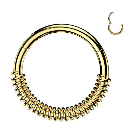 Spring Coil Hinged Segment Hoop Ring for Nose Ear Lobe Helix