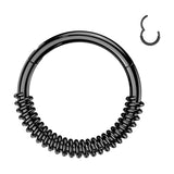 Spring Coil Hinged Segment Hoop Ring for Nose Ear Lobe Helix