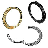 Spring Coil Hinged Segment Hoop Ring for Nose Ear Lobe Helix