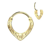 Tribal Cast Hinged Segment Hoop Ring for Nose Ear Lobe Helix