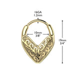 Floral Heart Cast Hinged Segment Hoop Ring for Nose Ear Lobe Helix