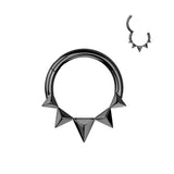 Pyramid Hinged Segment Hoop Ring for Nose Ear Lobe Helix