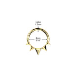 Pyramid Hinged Segment Hoop Ring for Nose Ear Lobe Helix