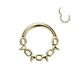 Chain Spikes Hinged Segment Hoop Ring for Nose Ear Lobe Helix