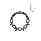 Chain Spikes Hinged Segment Hoop Ring for Nose Ear Lobe Helix
