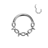 Chain Spikes Hinged Segment Hoop Ring for Nose Ear Lobe Helix