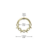Chain Spikes Hinged Segment Hoop Ring for Nose Ear Lobe Helix