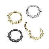 Chain Spikes Hinged Segment Hoop Ring for Nose Ear Lobe Helix