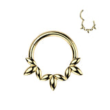Olive Leaf Vine Hinged Segment Hoop Ring for Nose Ear Lobe Helix