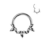 Olive Leaf Vine Hinged Segment Hoop Ring for Nose Ear Lobe Helix