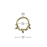 Olive Leaf Vine Hinged Segment Hoop Ring for Nose Ear Lobe Helix