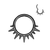 Spikes Hinged Segment Hoop Ring for Nose Ear Lobe Helix