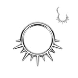 Spikes Hinged Segment Hoop Ring for Nose Ear Lobe Helix