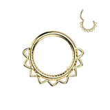 Filigree Hinged Segment Hoop Ring for Nose Ear Lobe Helix