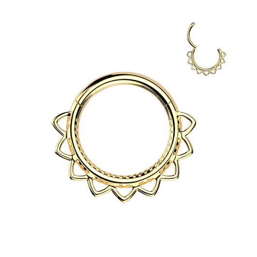 Filigree Hinged Segment Hoop Ring for Nose Ear Lobe Helix