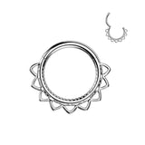 Filigree Hinged Segment Hoop Ring for Nose Ear Lobe Helix