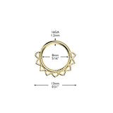 Filigree Hinged Segment Hoop Ring for Nose Ear Lobe Helix