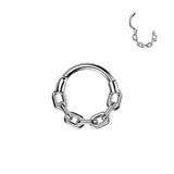 Chain Link Hinged Segment Hoop Ring for Nose Lobe Helix