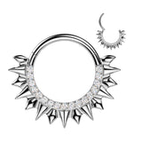 CNC CZ Set Hinged Segment Hoop Ring For Daith Septum Cartilage