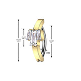 Surgical Steel Hinged Belly Button Ring With Baguette CZ