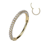 Titanium CZ Hinged Segment Hoop Ring 20G For Nose Septum Cartilage