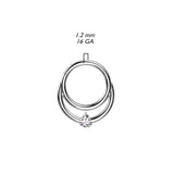 Titanium Hinged Segment Hoop Ring Teardrop CZ For Nose Septum Cartilage