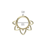 Titanium Hinged Segment Hoop Ring Heart Filigree For Nose Septum Cartilage