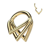 Titanium Hinged Segment Hoop Ring Triple Chevron For Nose Septum Cartilage