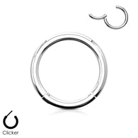 Titanium Hinged Segment Hoop Ring For Nose Septum Cartilage