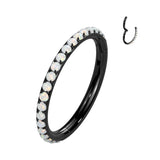 Titanium Hinged Segment Hoop Ring Opal Line For Nose Septum Cartilage