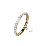 Titanium Hinged Segment Hoop Ring Opal Line For Nose Septum Cartilage