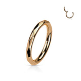 Titanium Hinged Segment Hoop Ring Faceted Side For Nose Septum Cartilage